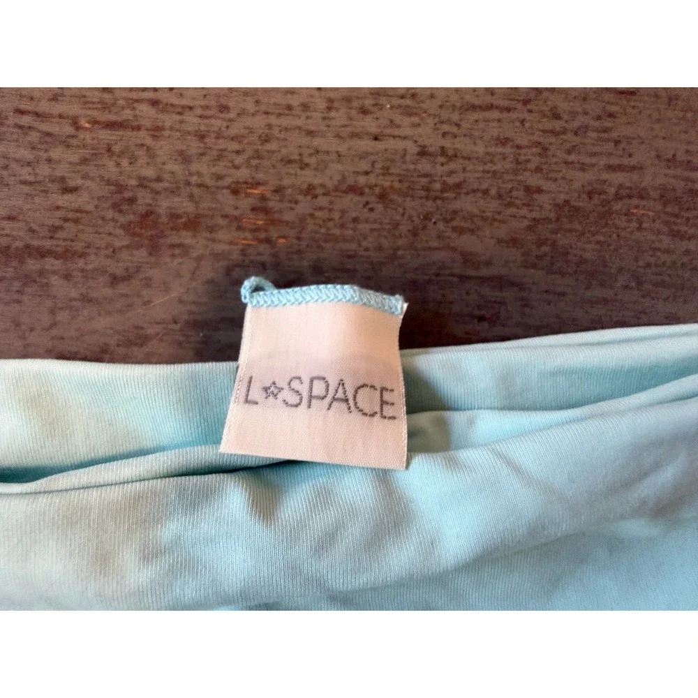 L*Space Women Aqua Blue Bikini Bottom Swimwear Small Low Rise NWOT